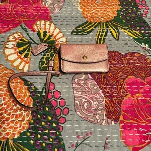 COACH CARD POUCH CASE HOLDER METALLIC PINK